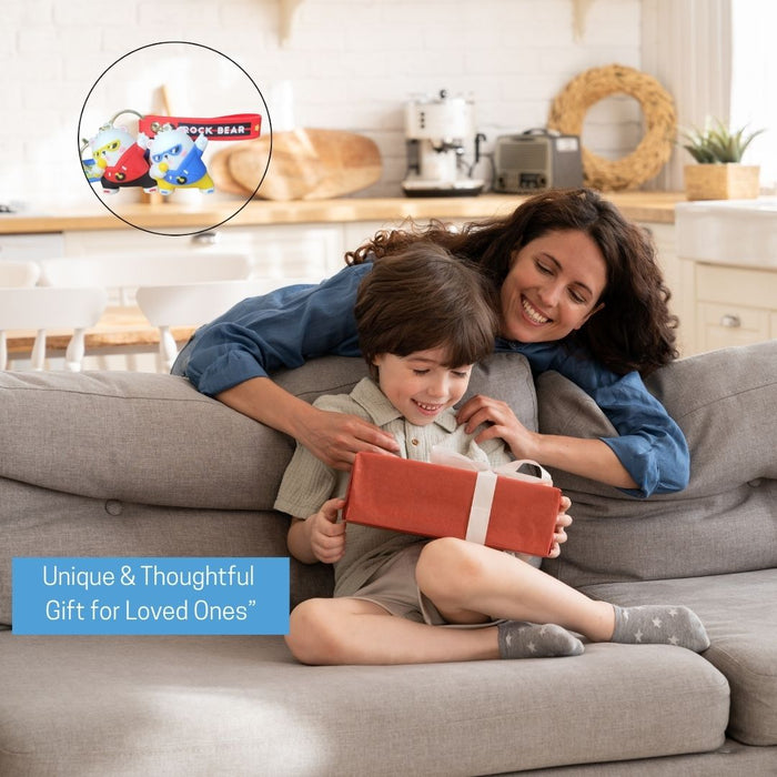 Wonderland Kawaii style ( set of 2) Rock Bear Performer Keychain Duo with bag holder