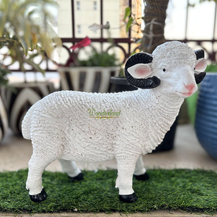 10 Inch Black & White Sheep Statue for Garden Décor|Outdoor Décor for Garden, Yard, Lawn, Patio| Gifting Purpose| Balcony Decoration