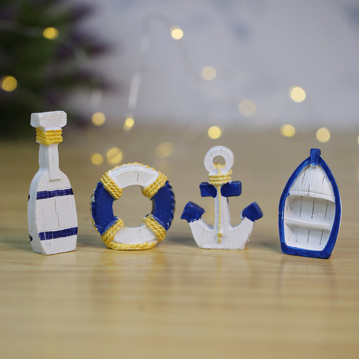 Wonderland Miniature Navy set (Set of 4)|Garden Miniatures| Garden tray garden figurine