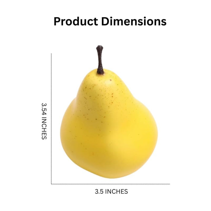 Set of 6 Artificial Pears – Realistic Faux Green and Yellow Pears for Home Decor, Kitchen Displays, and Photography Props