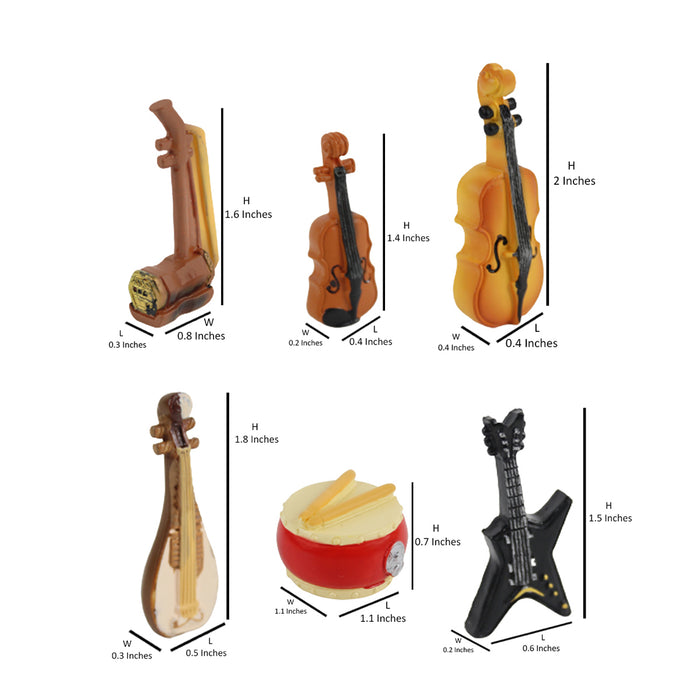 Wonderland Miniature Musical Instruments (set of 6)|Garden Miniatures| Garden tray garden figurine