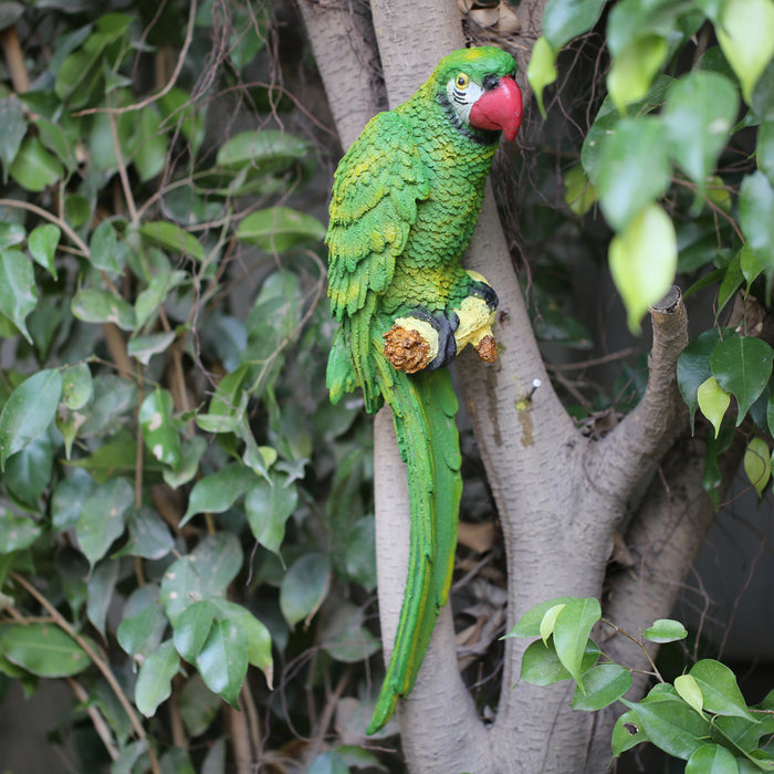 Wonderland Green Parrot-Big outdoor statue  (Side view)