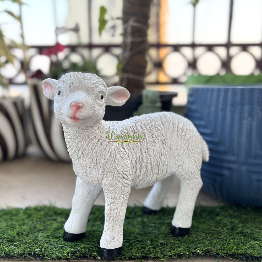 9 Inch Standing Sheep Statue for Garden Décor