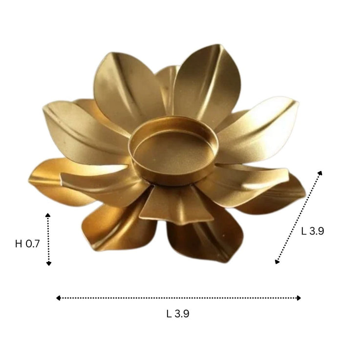 Wonderland Golden Lotus Tealight Holder
