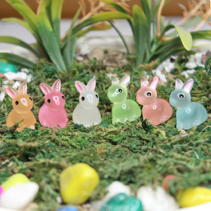 Wonderland imported miniatures ( pack of 6) glow rabbits