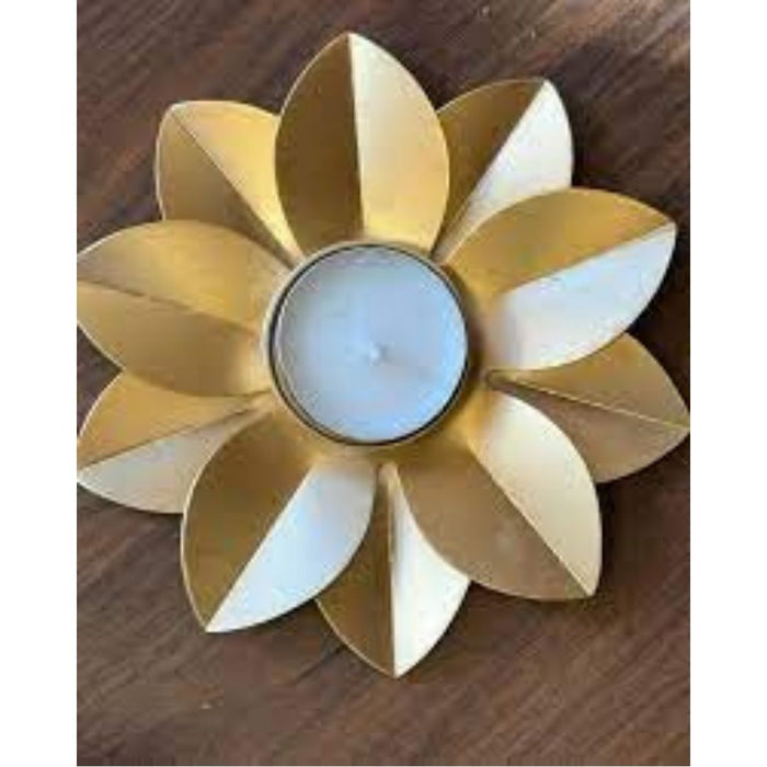 Wonderland Golden Lotus Tealight Holder