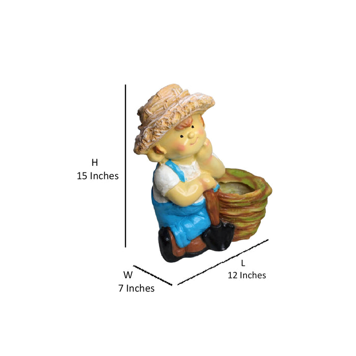 Wonderland Farm boy planter (Skyblue)