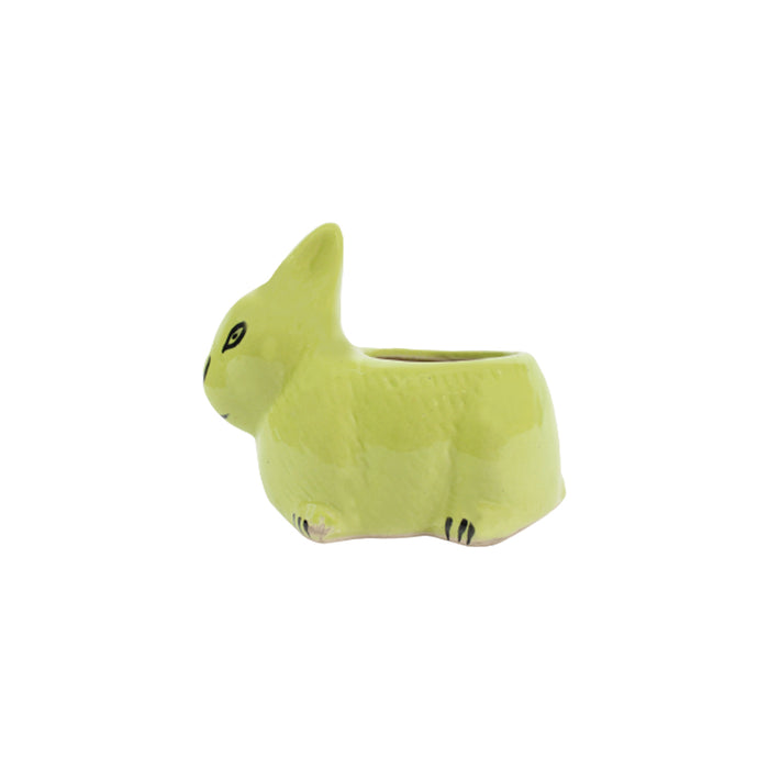 Rabbit Ceramic Planter for Home and Balcony Decoration (Green)