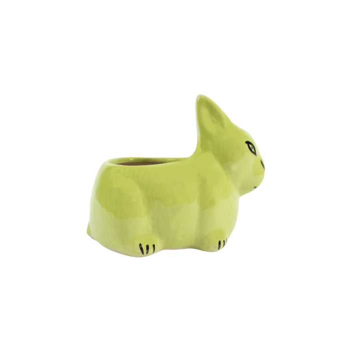 Rabbit Ceramic Planter for Home and Balcony Decoration (Green)