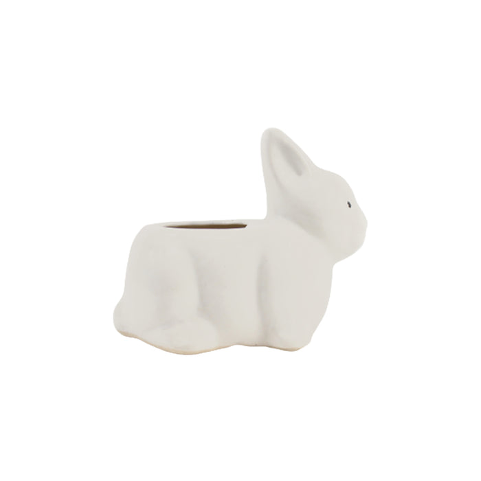 Rabbit Ceramic Planter for Home and Balcony Decoration (White)