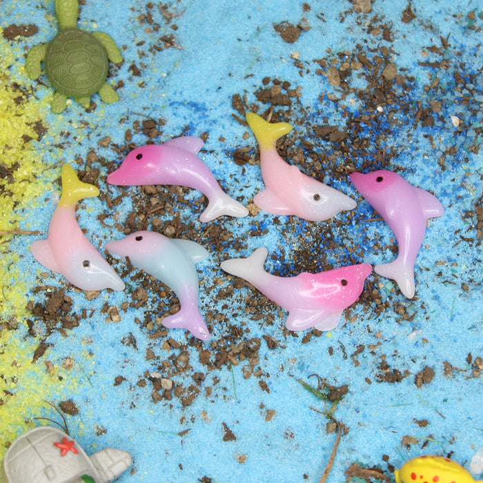 Wonderland imported miniatures ( pack of 6 ) glow dolphins