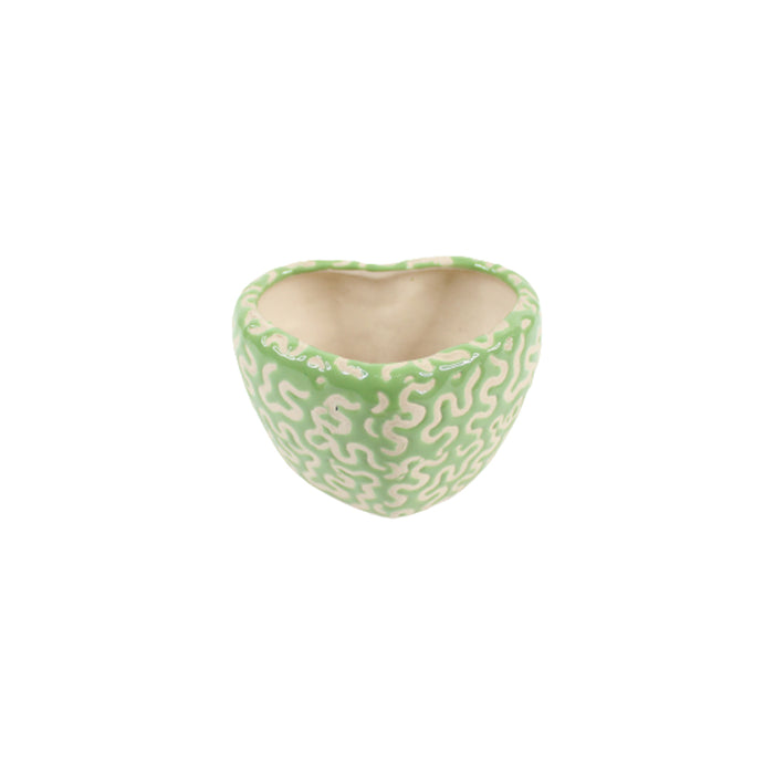 Ceramic Heart Pot for Home and Garden Decoration (Green)