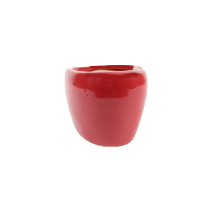 Ceramic Heart Pot for Home and Garden Decoration (Red)
