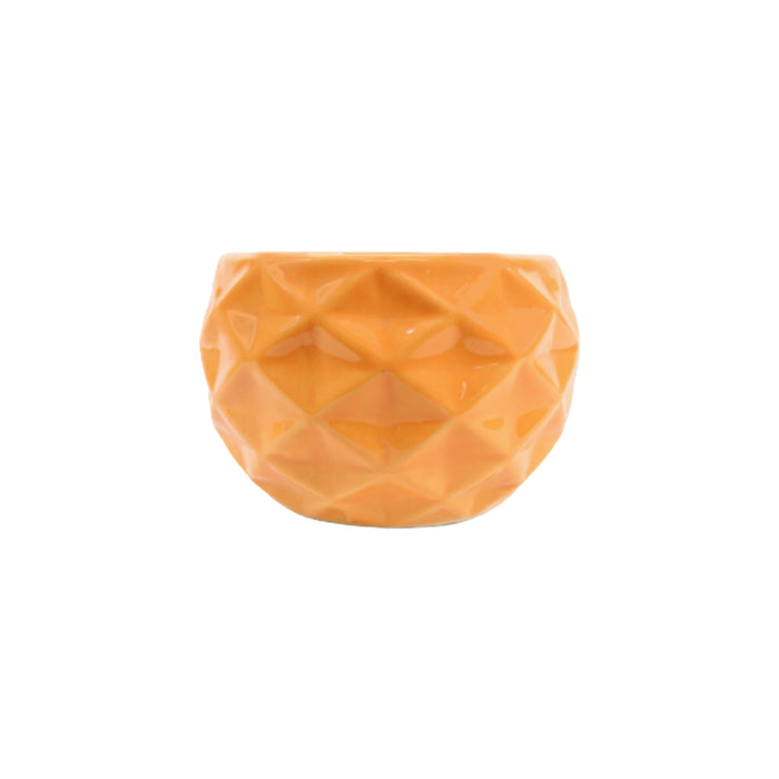Small Pineapple Ceramic Pot for Home and Garden Decoration (Orange)