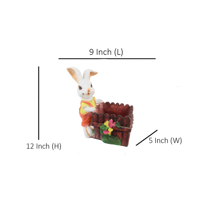 Bunny with Pot Planter for Garden Decoration
