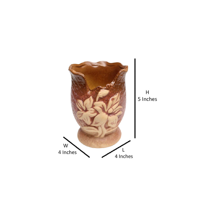 Wonderland imported ceramic pots fo home and garden décor in reddish brown