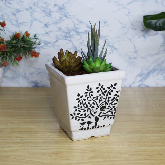 Ceramic Tree Design Pot for Home and Balcony Decoration