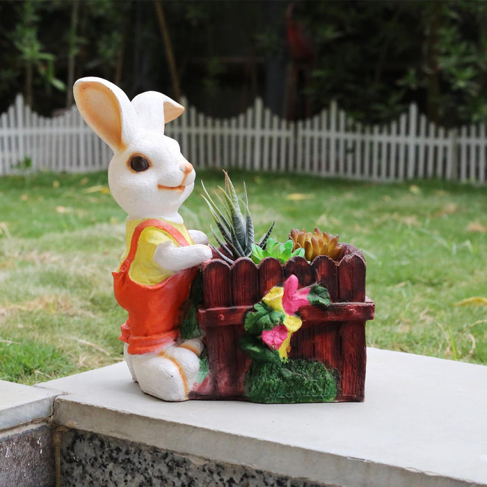 Bunny with Pot Planter for Garden Decoration