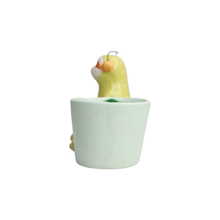 Sloth Bear Yoga Listening Music Ceramic Pot for Home Decoration