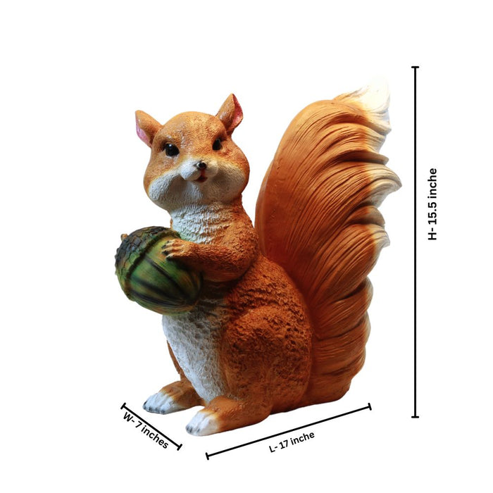 Wonderland Big Standing Squirrel (Brown)| for Inside or Outside Your Home | Garden Decor, Garden Decoration, Home Decor, Squirrel Statue, balocny Decoration
