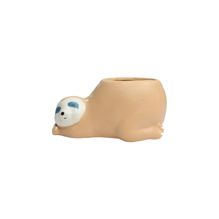 Sloth Bear Ceramic Pot for Home Decoration (Brown)