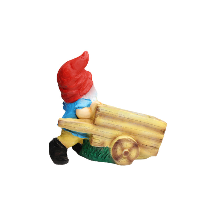 Gnome Pushing Cart Pot Planter for Home and Garden Decoration