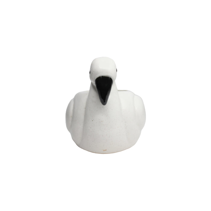 Duck Ceramic Pot for Home and Garden Decoration (White)