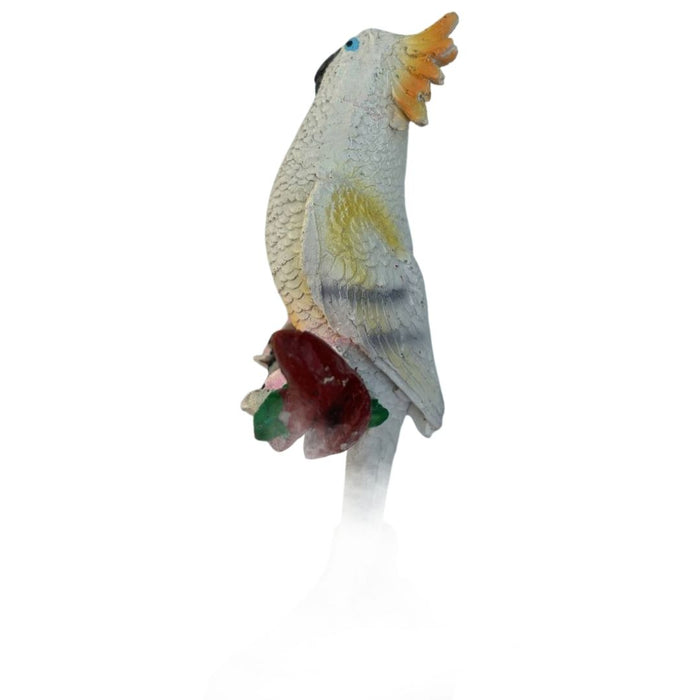 Wonderland Elegant White Bird Figurine on Floral Branch - Home Decor Statue