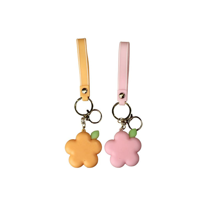 Wonderland Kawaii style ( set of 2)Lovely Flower Keychains with Holder Accessories, Backpack Car Key Chain for Boy Girl