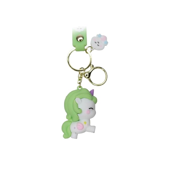 Wonderland Colorful unicorn [Green]Kechains, Cartoon Style Keychain & Bag Charms Fun & Functional Accessories for Bags and Keys