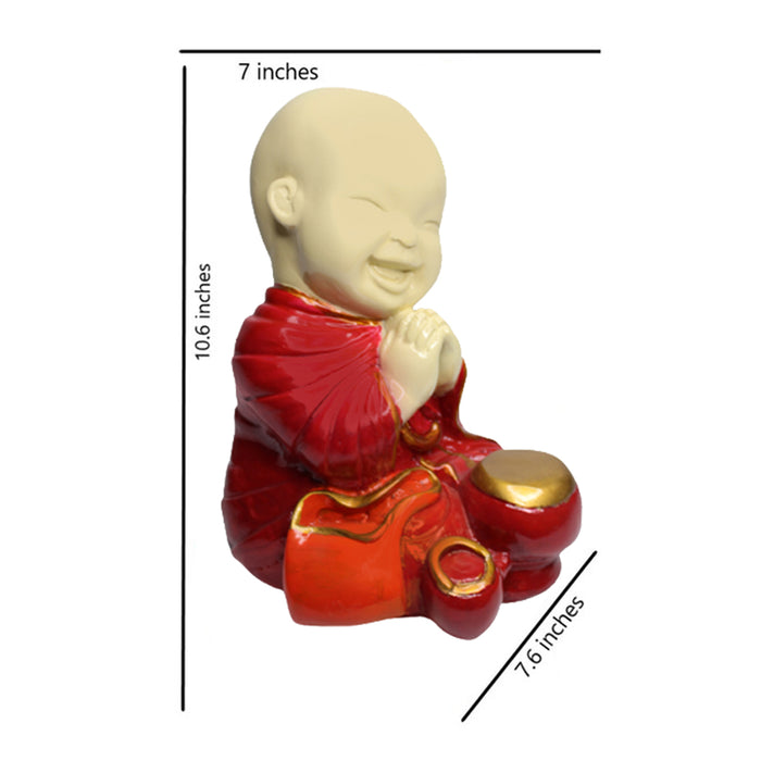 Big Monks Statue for Home and Garden Decoration (Red)