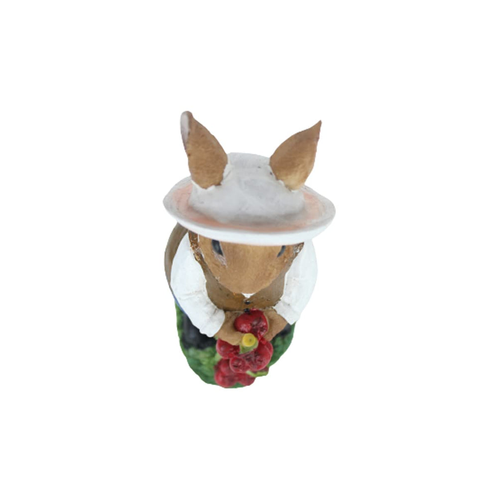 Charming Gardener Rabbit Figurine with Harvest – Decorative Bunny Statue