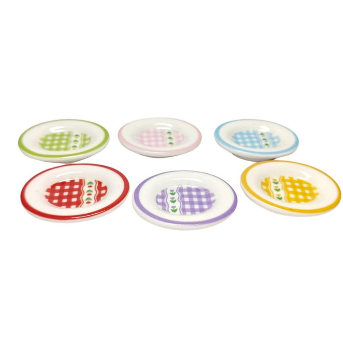 Wonderland (Set of 6) Miniature Plate Dish (Multicoloured)-Toys & Hobbies-