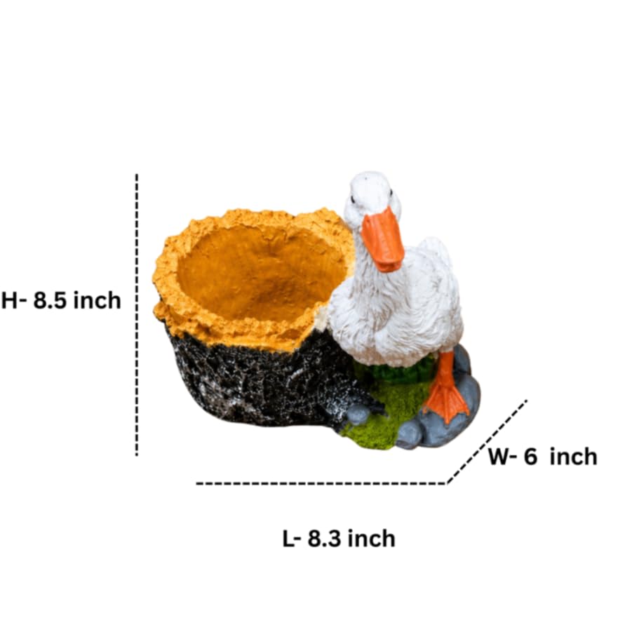 Pair of Duck Garden Planters – Set of 2 Resin  Flower Pots- Material Resin