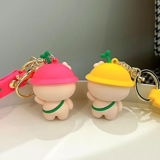 Wonderland Pastoral cute pig [yellow]Kechains, Cartoon Style Keychain & Bag Charms Fun & Functional Accessories for Bags and Keys