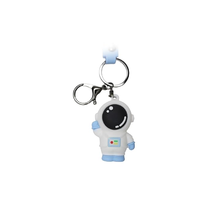 Wonderland Waving Astronaut [Blue]Kechains, Cartoon Style Keychain & Bag Charms Fun & Functional Accessories for Bags and Keys