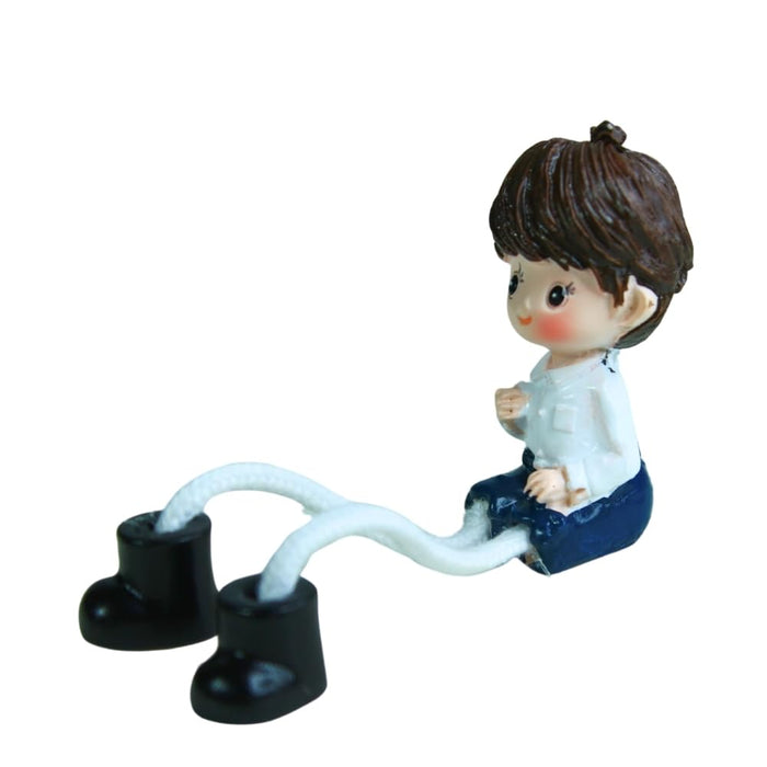 Wonderland (Set of 4 Grandparents with Grand Children Hanging Dolls, Showpiece Dolls Miniature Figurine-Living Room Home Decor Gift Item