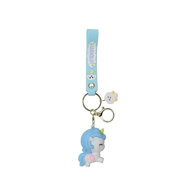 Wonderland Colorful unicorn [blue]Kechains, Cartoon Style Keychain & Bag Charms Fun & Functional Accessories for Bags and Keys