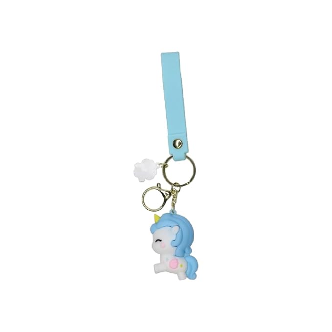 Wonderland Colorful unicorn [blue]Kechains, Cartoon Style Keychain & Bag Charms Fun & Functional Accessories for Bags and Keys