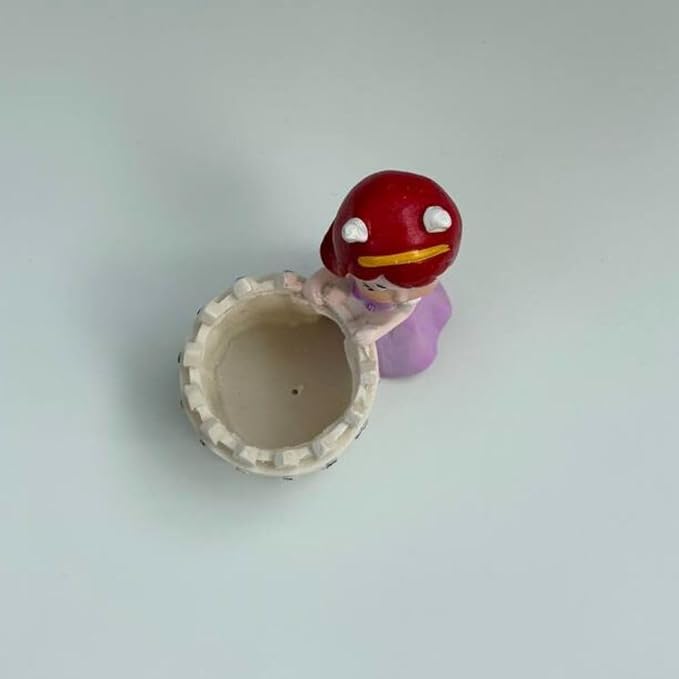 Wonderland Cute Girl Figurine Mini Planter / Succulent Pot with Picket Fence Design