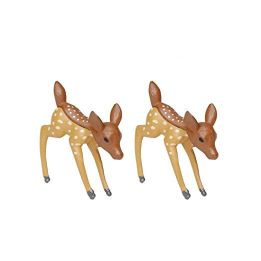 Miniature Toy : (Set of 2) Playing Deer for Fairy Garden Accessories