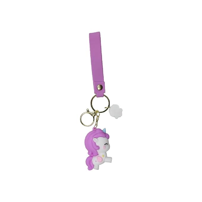 Wonderland Colorful unicorn [Purple]Kechains, Cartoon Style Keychain & Bag Charms Fun & Functional Accessories for Bags and Keys