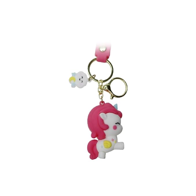 Wonderland Colorful unicorn [Pink]Kechains, Cartoon Style Keychain & Bag Charms Fun & Functional Accessories for Bags and Keys