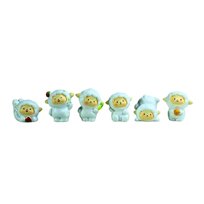 Wonderland (Set of 6 Mini Cute Sheep Miniature Figurines Animals Model Fairy Garden Miniature Moss Landscape