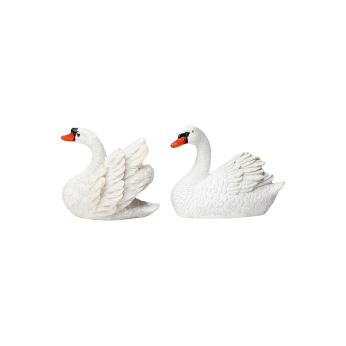 Wonderland resin miniature set of 2 swans|charming Gift Miniatures