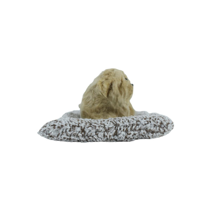 Artificial Small Dog Beige with Mat