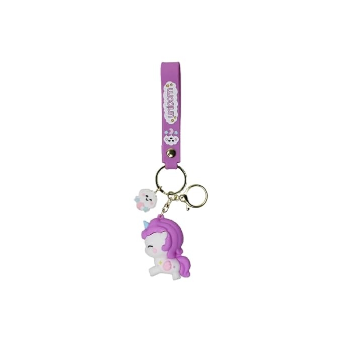 Wonderland Colorful unicorn [Purple]Kechains, Cartoon Style Keychain & Bag Charms Fun & Functional Accessories for Bags and Keys