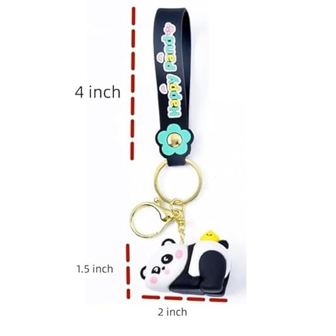 Wonderland Happy Panda?Prone Position?Kechains, Cartoon Style Keychain & Bag Charms Fun & Functional Accessories for Bags and Keys