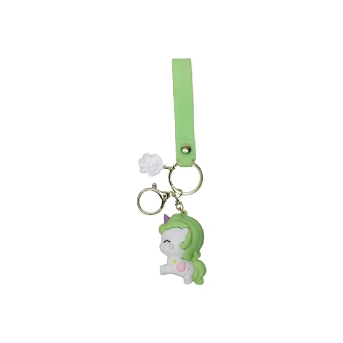 Wonderland Colorful unicorn [Green]Kechains, Cartoon Style Keychain & Bag Charms Fun & Functional Accessories for Bags and Keys