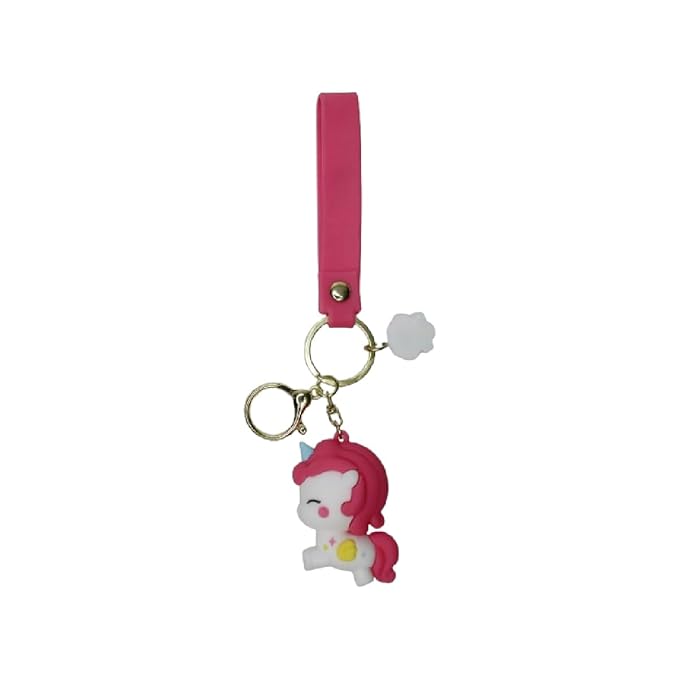 Wonderland Colorful unicorn [Pink]Kechains, Cartoon Style Keychain & Bag Charms Fun & Functional Accessories for Bags and Keys